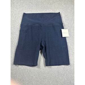 Beyond Yoga Athletic Biker Shorts Women's Size 1X Blue Flat-Front High Waisted